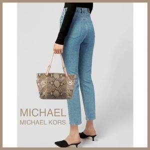 Michael Kors Jet Set Snakeskin Tote Bag